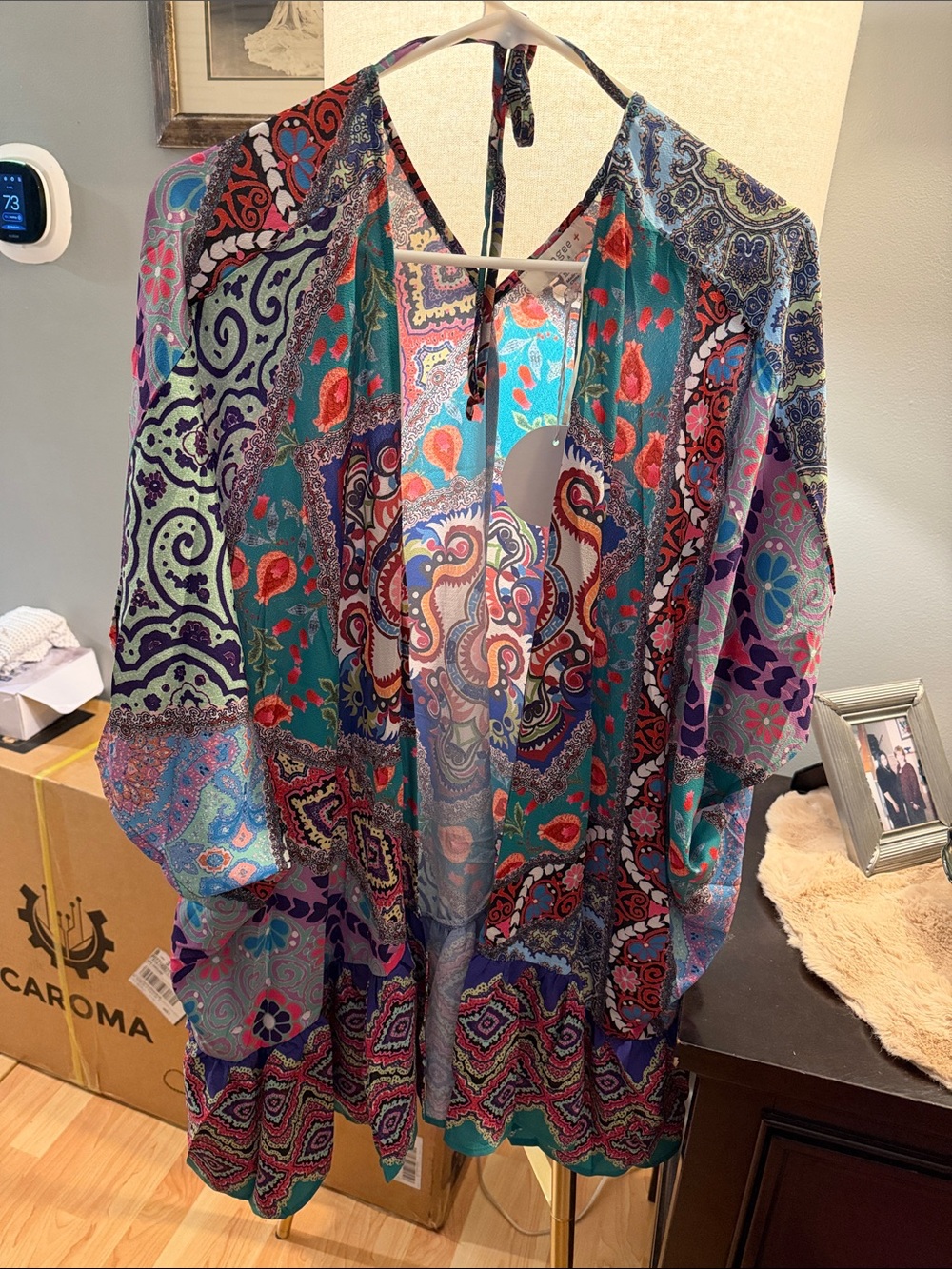 Umgee USA Multicolor Paisley Patchwork Kimono